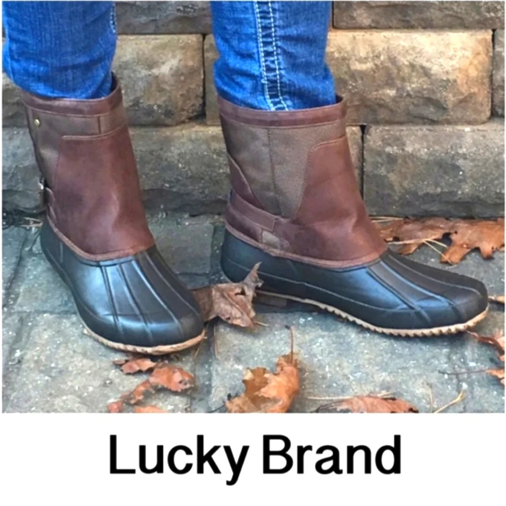 Lucky Brand Rustic Brown Weendie Duck Boots Women's Size 7